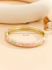 1pc Cloisonne Enamel Droplets Gold Plated Women's Bracelet - Hồng - Xem 5