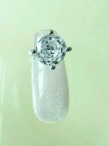 2件套优雅时尚锆石小戒指，美甲饰品 - 彩色 - 查看 6