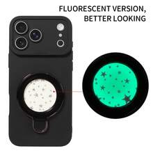 eaacaa 1 pieza Funda de teléfono multifuncional con correa luminosa para la muñeca, soporte para anillo de dedo, cadena para iPhone 17 Pro Max/17 Pro/AIR/17/17e/16 Pro Max/15/14/13/12/11 - Negro - Ver 3