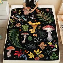 1pc Soft & Comfortable Flannel Mushroom Pattern Blanket, Suitable For Sofa, Bed, Living Room, Travel, Office, Lap Throw, Nap Blanket, AC Blanket, Bedspread, Camping, Wall Decor, Ideal Gift, Daily Gift, Holiday Gift - Multicolor - View 2