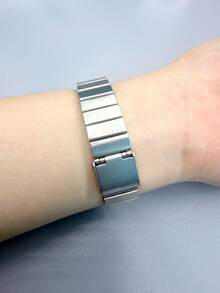 1 chiếc dây đeo đồng hồ bằng thép không gỉ kiểu dáng mô-đun, khóa kim loại thời trang, phù hợp với Mi Band 8/9/10/NFC - Bạc - Xem 5