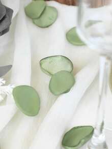 50/100/300/500/1000pcs Artificial Green Rose Petals, Suitable For Wedding Flower Girl Baskets, Aisle Toss, Banquet Table Decor, Party Confetti, Bridal Shower, Romantic Night Decoration - Bright Green Petals - View 2