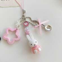 MIFFY 1套/1件 2026新款复古米菲兔钥匙扣 Y2K朋克星形吊坠包包挂件 热销米菲小兔钥匙扣星形高美包包挂件 女孩爱心包包挂件 百搭挂件 女孩爱心生日小礼物 送给家人、朋友、情侣的必备礼物 开学必备礼物 复活节礼物 - 彩色 - 查看 3