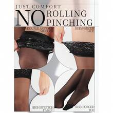 [Free Shipping]High StocFKings For Women, Reinforced Lace Top Tights With Anti-Slip Silicone, Sexyys Sheer Nylon Lingerie - 黑色 - 查看 3