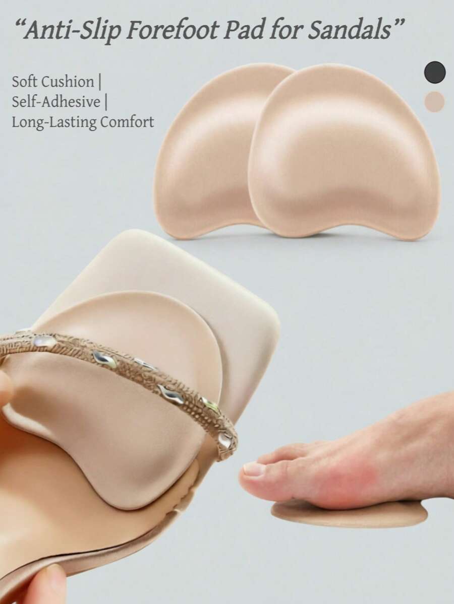 Selbstklebende Anti-Rutsch Vorfußpolster, verhindern Reibung & Schmerzen, geeignet für Damenhochheels & Sandalen, unverzichtbar für Sommerfahrten, Reisen & Einkaufen - Mehrfarbig - Übersicht 1