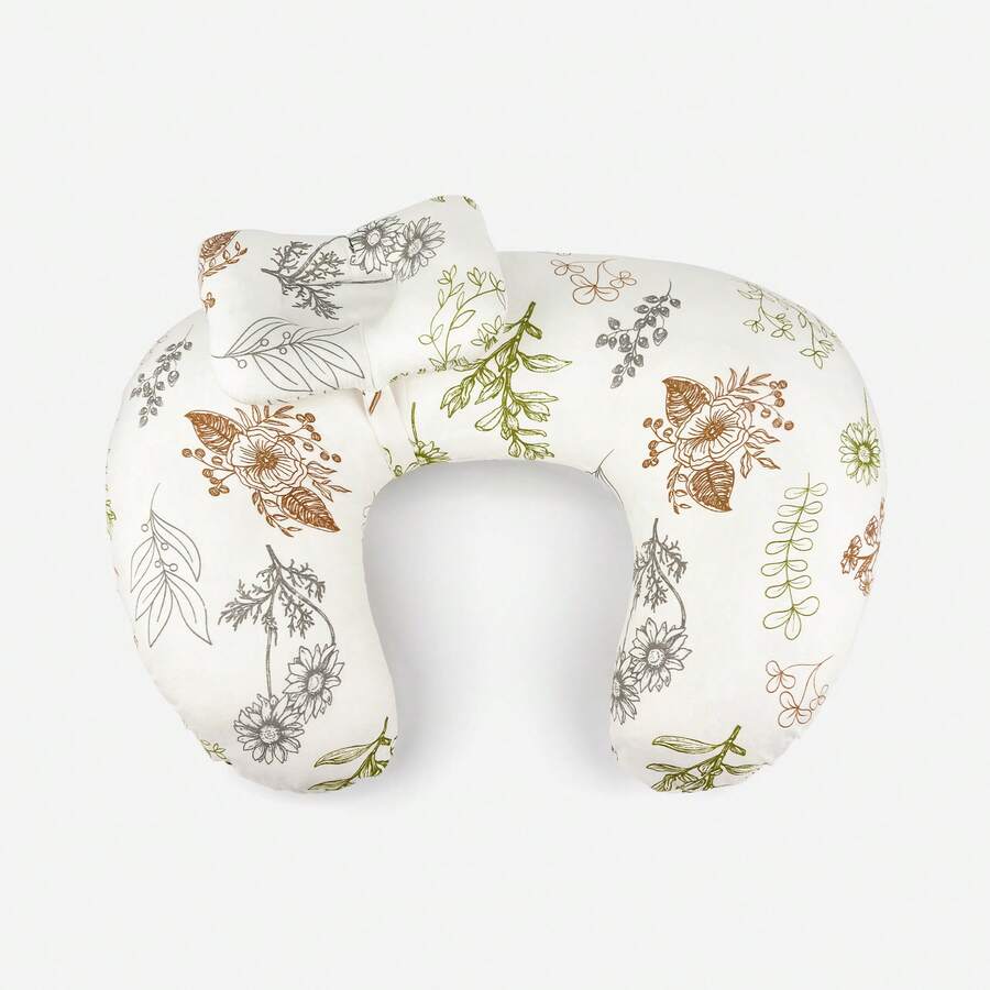 Floral Nursing Pillow With Removable Washable Cover And Breathable Filling, Suitable For 0-16 Months Baby Nursing Support, Multi-Functional Support Cushion - Multicolor - View 1
