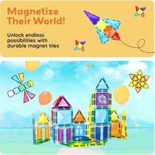 PicassoTiles - Juego de Piezas de Bloques magnéticos, Serie de Diamantes, Bloques de construcción con imán, Aprendizaje Stem, para niños a Partir de 3 años, PTM100 - 48 piezas - Ver 7