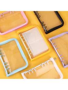 1 cuốn sổ tay bìa khóa kéo A5, bìa lấp lấp lánh, album PVC trong suốt, 25 trang giấy thay thế tự làm, đồ dùng học tập, có thể đựng thẻ và trang sức. - nhiều màu - Xem 4