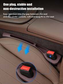 2pcs Universal Car Seat Gap Filler, Fills Gaps Between Seat And Console To Prevent Items From Falling - A - View 3