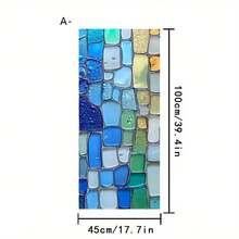1/4pcs Colorful Geometric Pattern Glass Window Film, Removable, No Adhesive, Static Cling Privacy Glass Sticker, Suitable For Bathroom, Kitchen, Bedroom, Office And Home Decor - Electrostatic Abrasive Film - View 11