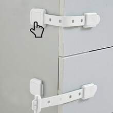 16pcs/8pcs/4pcs Child Safety Belt Lock, Adjustable No Drill Safety Drawer Locks For Kids - Easy Installation, White Safety Belt Lock, Cabinet Door Lock, Drawer Lock, Cabinet Safety Lock - Multicolor - View 7