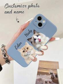 1pc Customizable Cut-Out Font Phone Case, Personalized Couple Phone Cover, Customize Your Name, Heart-Shaped Phone Case, Anniversary Gift, Valentine's Day Gift, Birthday Gift, Wedding Gift, Mother's Day Gift, Father's Day Gift, Best Friend Gift, Gift For Mom/Dad, Gift For Boyfriend, Gift For Girlfriend, Compatible With Iphone 17, S26, A5, Honor 400 Lite, Moto, Transsion, And Various Phone Models - Black - View 2