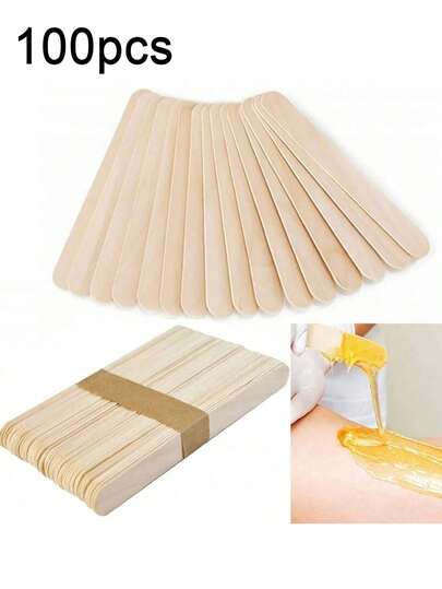 100/50/30pcs (15cm) Wooden Body Waxing Sticks, Disposable Wax Applicator Sticks, Women's Hygiene Products, Wooden Tongue Depressors, Beauty Tools