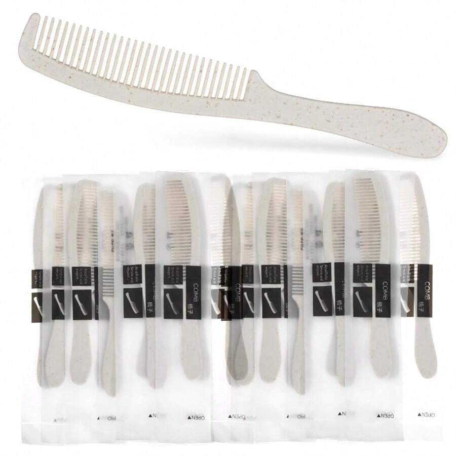 6pcs Hotel & Hair Salon Professional Combs Set, Individually Wrapped, Perfect For Travel And Personal Grooming - White - View 1