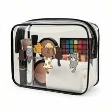 Conjunto de 3 Necessaires Transparentes Novas - Essenciais para Viagem, Estojo Portátil de PVC Transparente com Fecho em Zíper, Bolsa Impermeável para Armazenar Medicamentos e Suprimentos Médicos, Item Indispensável para Viagem - Multicolorido - Ver 11