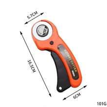 1支45毫米人体工学橙色旋转切割刀，带可更换刀片和安全锁，高品质不锈钢刀片 - 适用于缝纫、手工制作、皮革、布料、毛毡、纸张切割，耐用ABS/金属机身 - A-橘色 - 查看 9