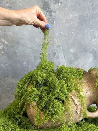 30g/50/100/200/10/30/400/800g Artificial Moss Rope, Simulation Moss, Artificial Moss For Indoor Plant Decoration, Indoor Plant Green Moss, Green Moss For Indoor Art Landscape Decoration, Garden Decoration, DIY Craft Moss, Decorative Moss Table Decor, Fairy Garden Flower Wedding Decoration, Free Shaping, Christmas Holiday Gift Giving