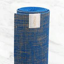 'Myga Jute Yoga Mat High Performance Vegan Floor Exercise Mat Eco Friendly Biodegradable Yoga Mat with PVC Backing 72'' x 24'' 0.2'' Thickness' - Azul / Patchwork - Ver 3