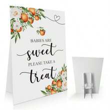 DBabies Are Sweet Sign For Baby Shower Dert Table Little Cutie Baby Shower Decorations Orange Theme Babyshower Treat Sign Citrus Decor Table Signs-CTLP03 - 彩色 - 查看 5