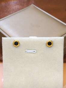 Bộ trang sức nữ bằng thép không gỉ thanh lịch gồm 3 món, dây chuyền mặt tròn pha lê đen và bông tai, thích hợp làm quà tặng dự tiệc, đám cưới, sinh nhật, Ngày của Mẹ, quà tặng tựu trường. - Nhiều màu - Xem 6