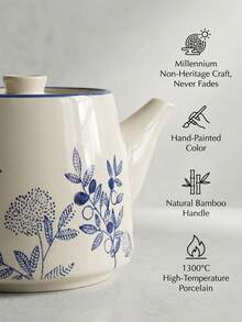 DearDali 一套450毫升复古日式手绘可重复使用冷泡茶壶，家用茶具套装，斋月礼物 - 海綿花白 - 查看 7