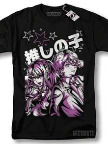 Oshi No Ko Ai Hoshino Shirt  Call Of The Night Anime Manga Graphic T-Shirt (1) - 黑色 - 查看 7