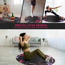 Jump Rope Mat Large Rubber Exercise Mat Indoor Outdoor Shock Absorbing Mat Non-Slip Oval Design for Floor and Rope Protection Workout Mats for Home Gym Flooring - Púrpura - Ver 5