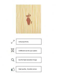 Tranh treo tường trẻ em không khung hình chuột sọc cổ điển, tranh vẽ tay trang trí phòng trẻ em, poster ấm cúng cho phòng ngủ và ký túc xá, chủ đề tựu trường, poster thời trang, quà tặng trang trí phòng. - Nhiều màu - Xem 6