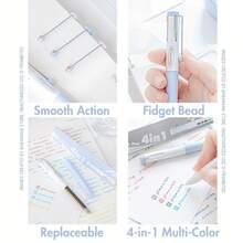 3-Pack, Minimalist Style 0.5mm CS Tip 4-Color Ballpoint Pen (Rolling Clip) |   Specialized In Ink, Neutral Tones, Suitable For All Writing Scenarios - 3 mặt hàng - Xem 8