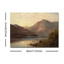 1 Stück gerahmtes/ungerahmtes stimmungsvolles vintage Bergfluss Schaf Leinwand Poster, retro Landschaftsmalerei, rustikale Wandkunst für Eingang, Flur, Cottagecore Dekoration, horizontal für Wohnung, Wohnzimmer, Schlafzimmer, moderne Heimdekoration - A - Übersicht 11