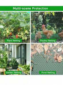 Heavy Duty Anti-Bird Netting For Garden, Protect Fruits And Vegetables, Plastic Mesh Fencing For Birds, Deer, Squirrels And Other Animals - Multicolor - View 3