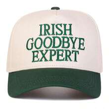 1Piece Men Letter Embroidered Patchwork Baseball Cap Outdoor Adjustable Sunscreen Leisure Hat Spring Autumn Travel Tourism Beach Vacation - 綠色 - 查看 5