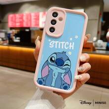 名创优品迪士尼史迪奇闪烁蓝色TPU手机壳，“STITCH”字母保护套，适用于三星S26 Ultra/S26 Edge/S26 Plus/S26/S25 Ultra/S25 Plus/S25/S25FE/S25Edge/S24 Ultra/S24 Plus/S24/S24FE/S23FE/S23 Ultra/S23 Plus/S23/S22 Ultra/S22 Plus/S22/S21 Ultra/S21 Plus/S21/A15/A16/A17/A23/A24/A25/A26/A33/A34/A35/A36/A52/A53/A54/A55/A56/A71/A72/A73，圣诞礼物送给女朋友 - 粉色 - 查看 1