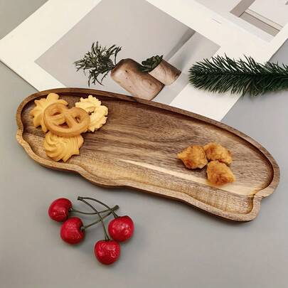 High Quality Wooden Tray, Wooden Serving Platter - Multipurpose Charcuterie Board, Cheese Plate, Coaster, Snack Plate, Great Gift For Holidays, Suitable For Kitchen Countertop, Bathroom Decor And Parties