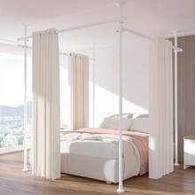 Adjustable Tension Rod For Bedroom - 28-171in Wide Room Divider Curtain Rod | Heavy Duty Floor To Ceiling Separation Partitions For Temporary Privacy | No Drilling Required - Ideal For Home Decor & Kitchen (Curtains Not Included) - trắng - Xem 12