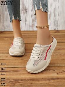 Women's Breathable Mesh White Shoes, Versatile Casual Sports Shoes - Khaki - View 7