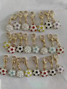 7pcs Soccer Keychain, Unisex Casual Bag And Shoe Accessory, For Birthdays And Christmas, Mixed Colors - Multicolor - View 4