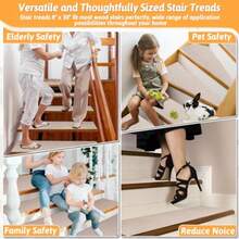 Paquete de 18 pisadas antideslizantes para escaleras de madera en interiores 8 x 30 pulgadas pelar y pegar alfombras para escaleras de madera caminos de escalera reutilizables autoadhesivos para - 18 paquetes de 8 x 30 pulgadas - Ver 3