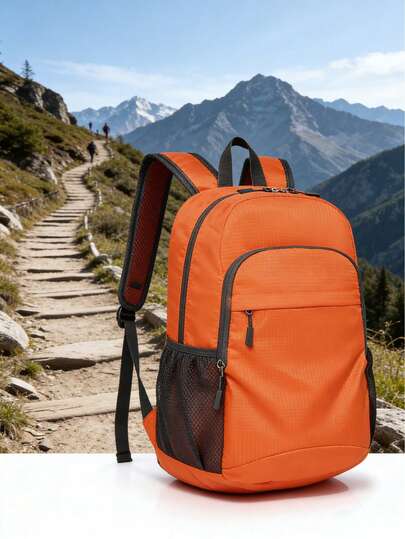 Lightweight Foldable Waterproof Backpack, Large Capacity Outdoor Sports Bag For Hiking, Camping, Picnic & Travel