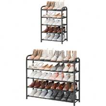 - Extendable Shoe Rack, 32.8 Inches Wide, 5-Tier Adjustable Shoe Organizer Rack For Closet, Holds 20 Pairs Of Shoes, Metal-Free, Black, For Garage, 44539384 - 軍綠色 - 查看 1
