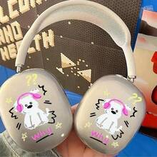 1 Bộ ốp lưng TPU mềm hình chú chó dễ thương, tương thích với tai nghe Max, ốp tai nghe hình mèo của Apple, ốp bảo vệ tai nghe TPU trong suốt cao cấp. - Nhiều màu - Xem 11