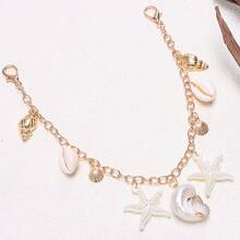 1件装女士夏季海风贝壳海星包饰，独特设计，百搭礼物，送给闺蜜，合金包包吊坠 - 彩色 - 查看 5