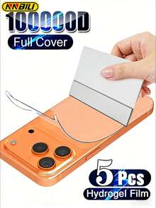 NNBILI 5片装水凝胶后盖保护膜，兼容 17 Pro Max/16/15/14/13/12/11 Pro Max Plus 16e/17e X XS Max，亮面，超薄，防刮，防指纹，疏水疏油涂层 - 無色 - 查看 18