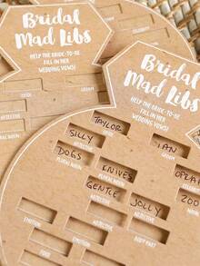 5/10pcs/Set Bride Party Game, Ring Crazy Fill-In Cards, Wedding Party Game, Engagement Party, Bachelorette Party Game, Kraft Paper - A - View 6