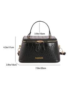 2026 Summer New Python Skin Box Bag, Women's Shoulder Bag, High-End Crossbody Bag, Handbag, Cosmetic Bag - Black - View 5