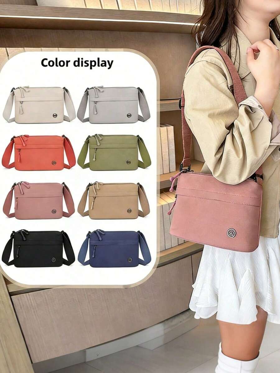 2026 New Fashion Women's Crossbody Bag - Minimalist Versatile Small Square Shoulder Bag, Multi-Compartment Design, Zipper Closure, Suitable For Daily Commute, Shopping, Leisure And Travel.