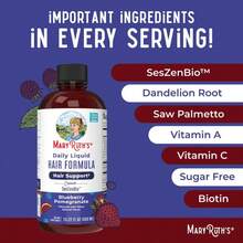 MARY RUTH'S Daily Liquid Multivitamin & Hair Wellness Supplement | Easy-To-Take Liquid Formula For Women | Clinically Studied + 10000mcg Biotin | Supports Hair & Skin Wellness For Daily Skincare Routine & Long-Term Beauty Maintenance | For Ages 18+ | 30 Fl Oz - Blueberry Pomegranate Flavor - 查看 2