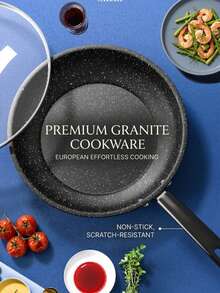 26/12厘米平底不粘煎锅：优质麦饭石无涂层冷锻煎锅，适用于专业家庭烹饪、煎牛排、煎蛋、烧烤和户外露营——经久耐用、防刮擦、均匀加热、加厚双层底，适用于电磁炉和燃气灶，可用洗碗机和烤箱清洗，是厨房必备炊具，也是母亲节、婚礼和乔迁之喜的理想礼物。非常适合煎牛排、煎蛋、烧烤和翻炒，坚固耐用且防刮擦。 - 查看 4