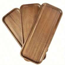 1个/2个装红木长方形/椭圆形托盘，适用于盛放水果、甜点、蛋糕、奶酪、咖啡、茶、面包等，是早餐、用餐、酒店、餐厅、户外野餐、居家日常使用的理想之选，也是情人节、妇女节、父亲节、母亲节的完美礼物。 - 彩色 - 查看 8