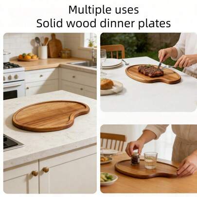 1pc Rosewood Cheese Board, Food Serving Tray, Multipurpose Fruit Platter, Snack Plate, Home Dessert Dish, Reusable, Kitchen Decor, Best Gift For Wedding, Valentine's Day, Mother's Day